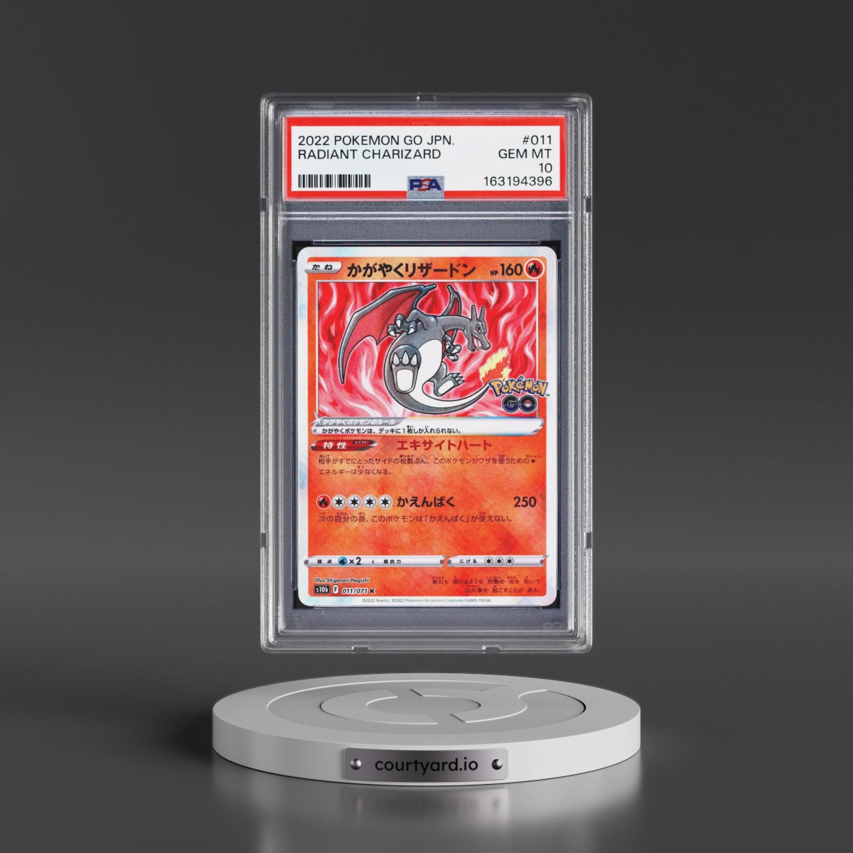 2022 Pokémon Go #011 Radiant Charizard - Holo (PSA 10 GEM MINT)