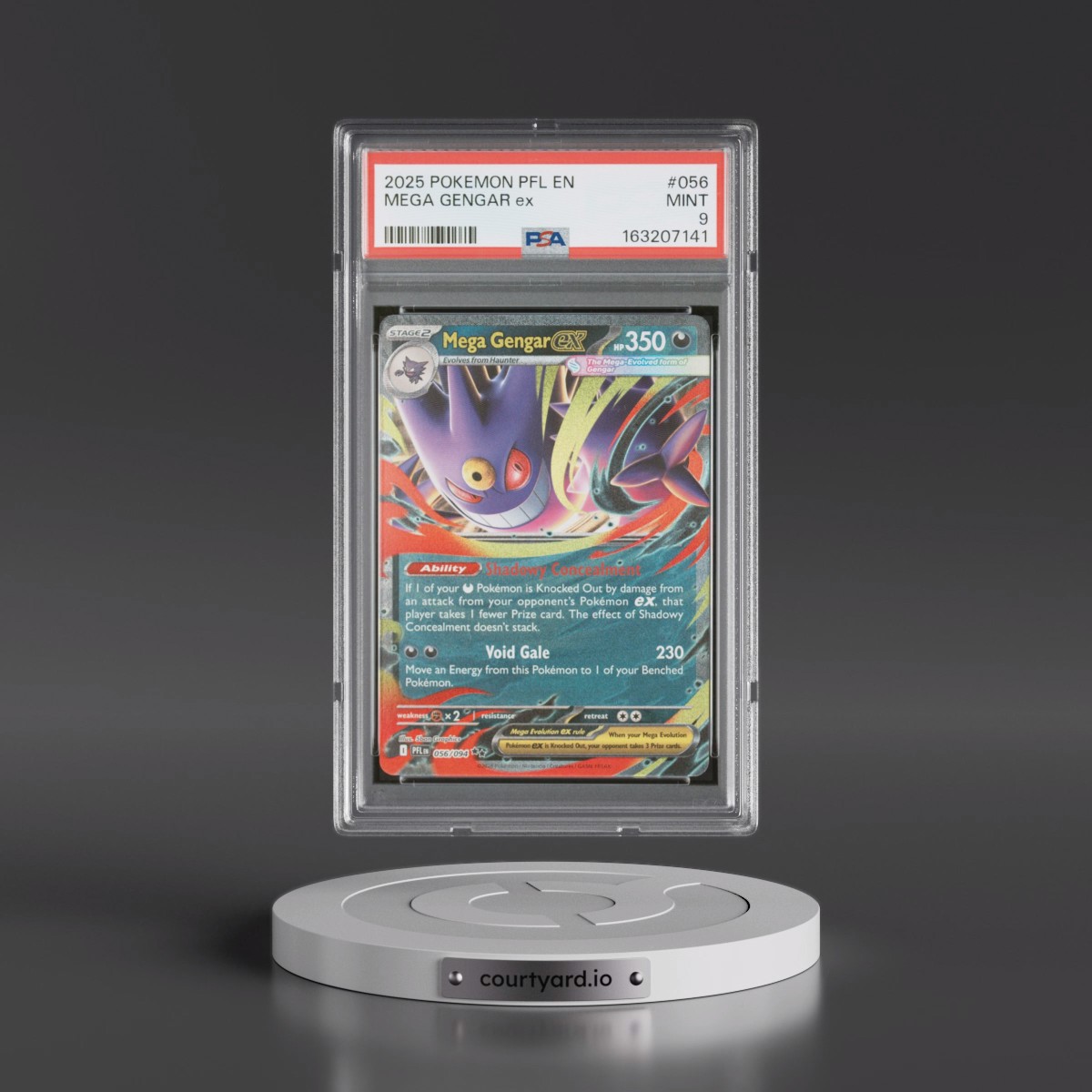 2025 Pokémon Pfl EN-Phantasmal Flames #056 Mega Gengar EX - Holo (PSA 9 MINT)