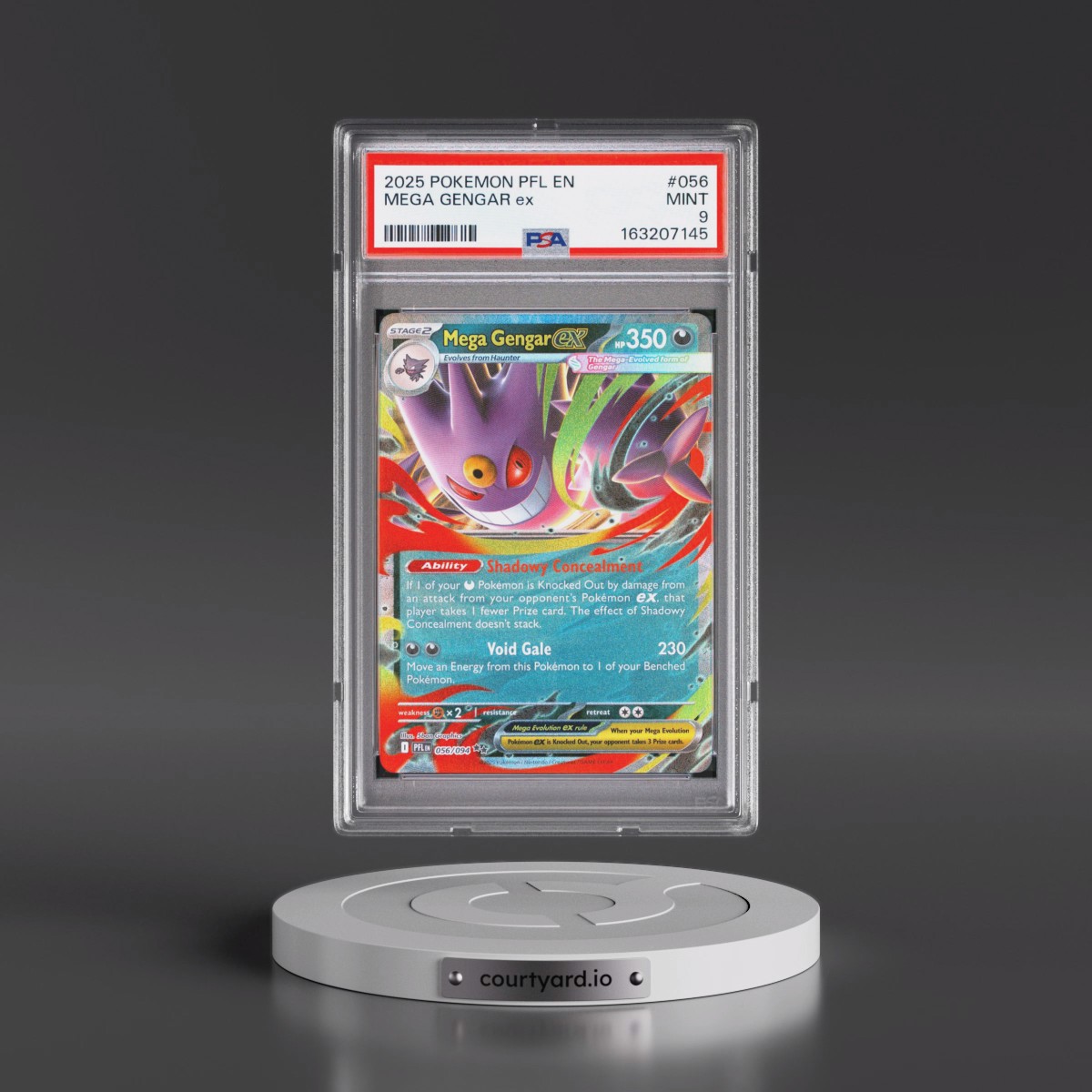 2025 Pokémon Pfl EN-Phantasmal Flames #056 Mega Gengar EX - Holo (PSA 9 MINT)