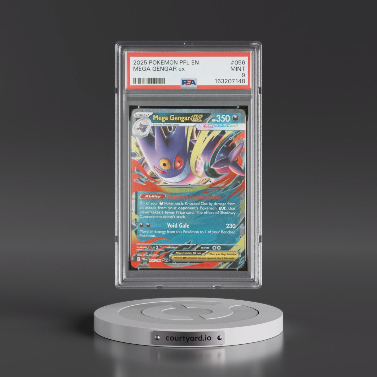 2025 Pokémon Pfl EN-Phantasmal Flames #056 Mega Gengar EX - Holo (PSA 9 MINT)