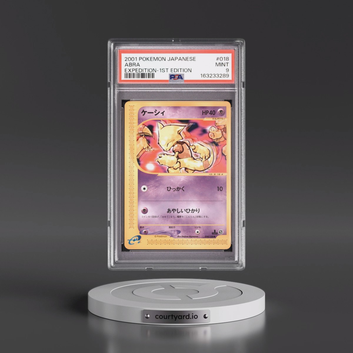 2001 Pokémon Expedition #018 Abra - 1st Edition (PSA 9 MINT)