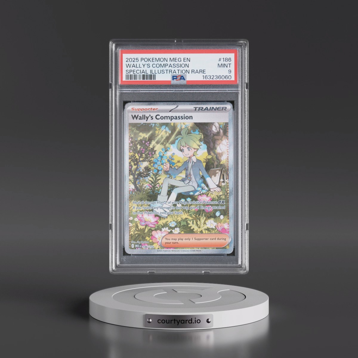 2025 Pokémon Meg EN-Mega Evolution #186 Wally's Compassion - Special Illustration Rare (PSA 9 MINT)