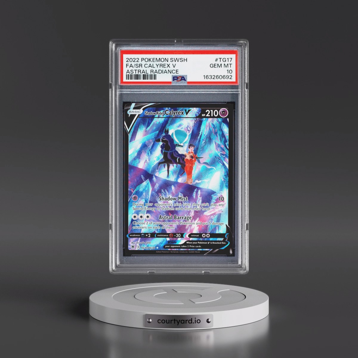2022 Pokémon Sword & Shield Astral Radiance #TG17 Shadow Rider Calyrex V - Holo Full Art (PSA 10 GEM MINT)