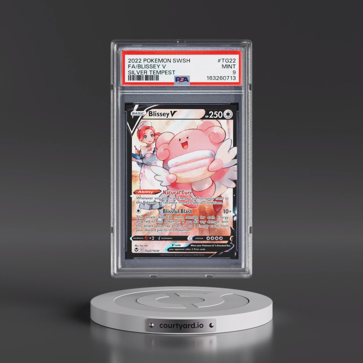 2022 Pokémon Sword & Shield Silver Tempest #TG22 Blissey V - Holo Full Art (PSA 9 MINT)