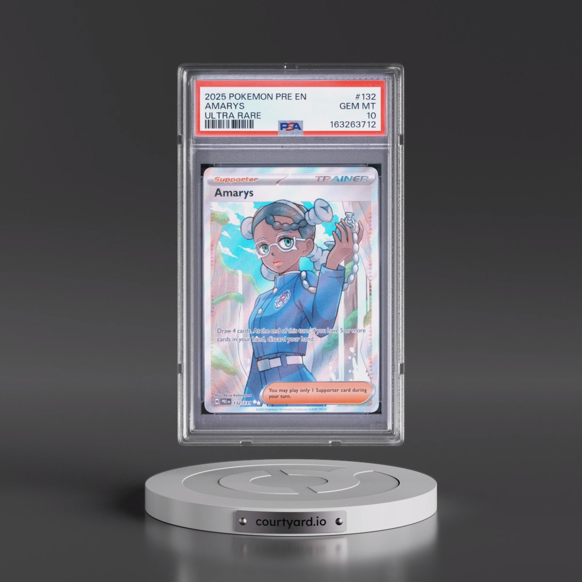 2025 Pokémon Pre EN-Prismatic Evolutions #132 Amarys - Ultra Rare (PSA 10 GEM MINT)