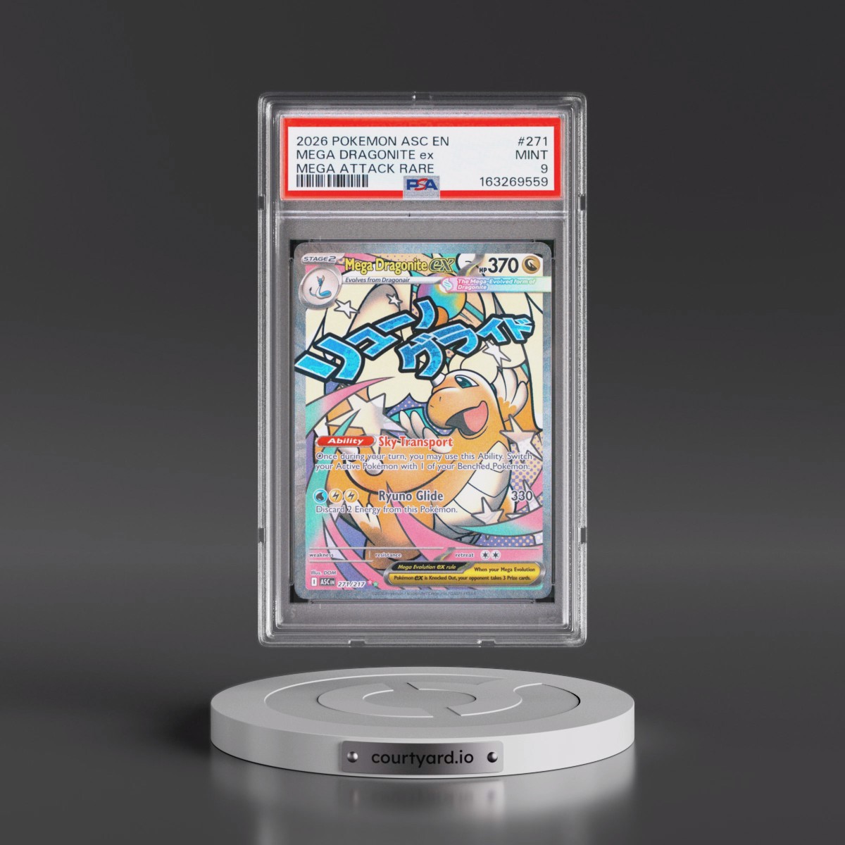 2026 Pokémon Asc EN-Ascended Heroes #271 Mega Dragonite EX - Holo Mega Attack Rare (PSA 9 MINT)