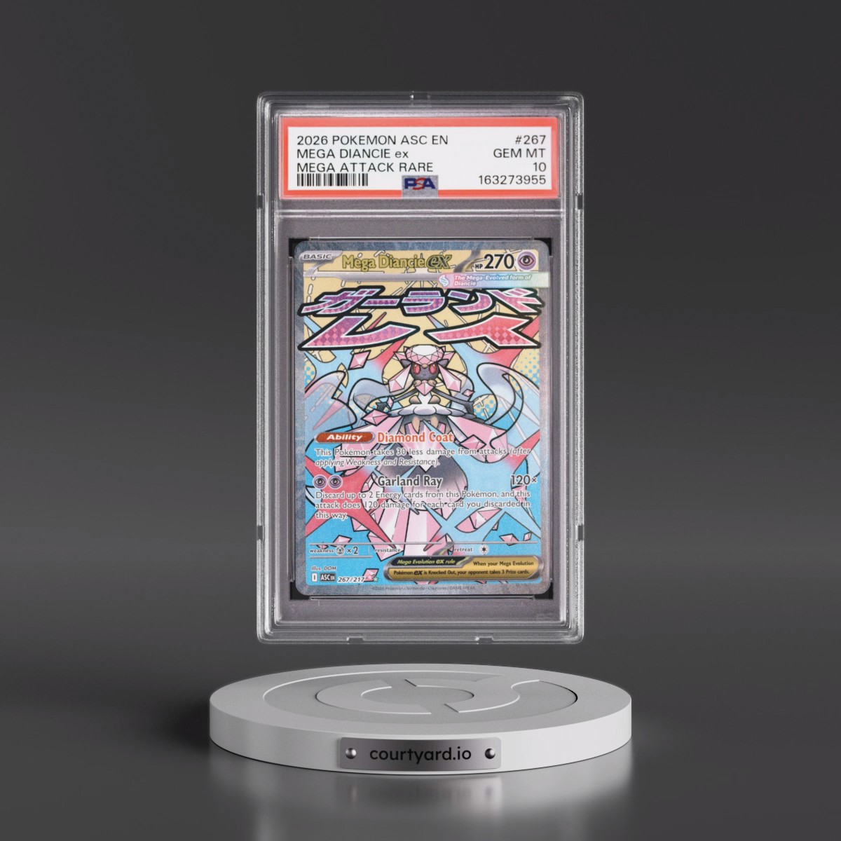 2026 Pokémon Asc EN-Ascended Heroes #267 Mega Diancie EX - Holo Mega Attack Rare (PSA 10 GEM MINT)