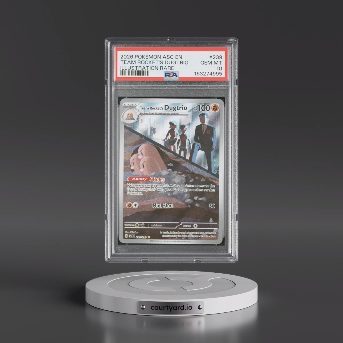 2026 Pokémon Asc EN-Ascended Heroes #239 Team Rocket's Dugtrio - Illustration Rare (PSA 10 GEM MINT)