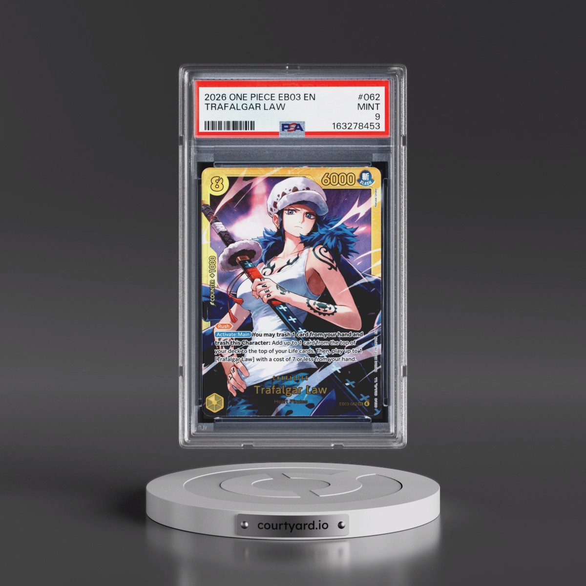 2026 One Piece EB03-Extra Booster -One Piece Heroines Edition #062 Trafalgar Law (PSA 9 MINT)
