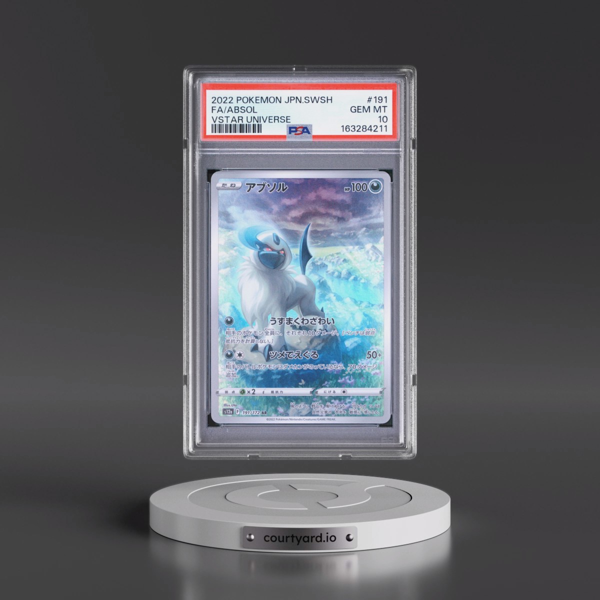 2022 Pokémon Sword & Shield Vstar Universe #191 Absol - Full Art (PSA 10 GEM MINT)