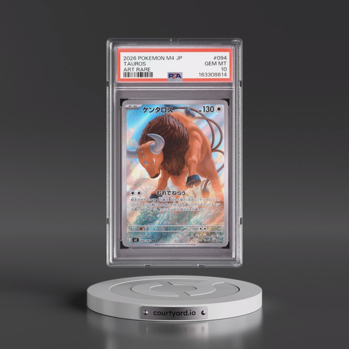 2026 Pokémon M4-Ninja Spinner #094 Tauros - Art Rare (PSA 10 GEM MINT)