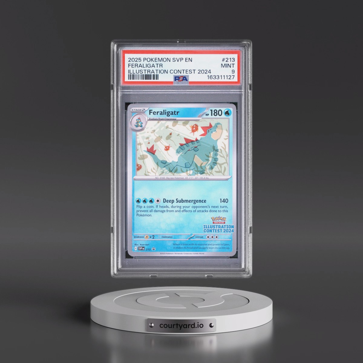 2025 Pokémon Svp EN-SV Black Star Promo #213 Feraligatr - Illustration Contest 2024 (PSA 9 MINT)