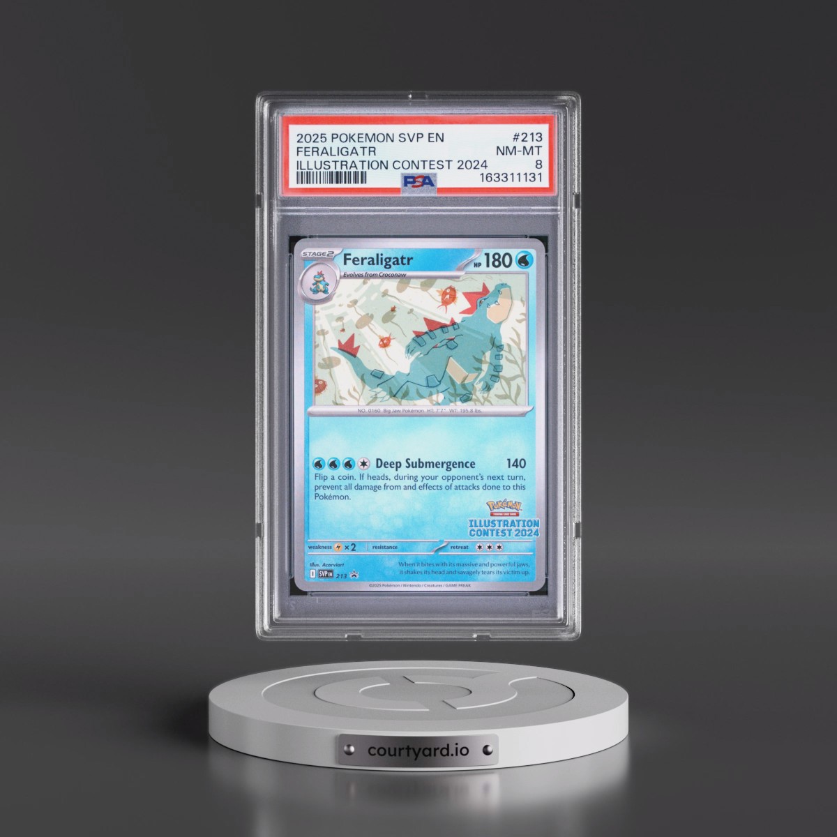 2025 Pokémon Svp EN-SV Black Star Promo #213 Feraligatr - Illustration Contest 2024 (PSA 8 NM-MT)