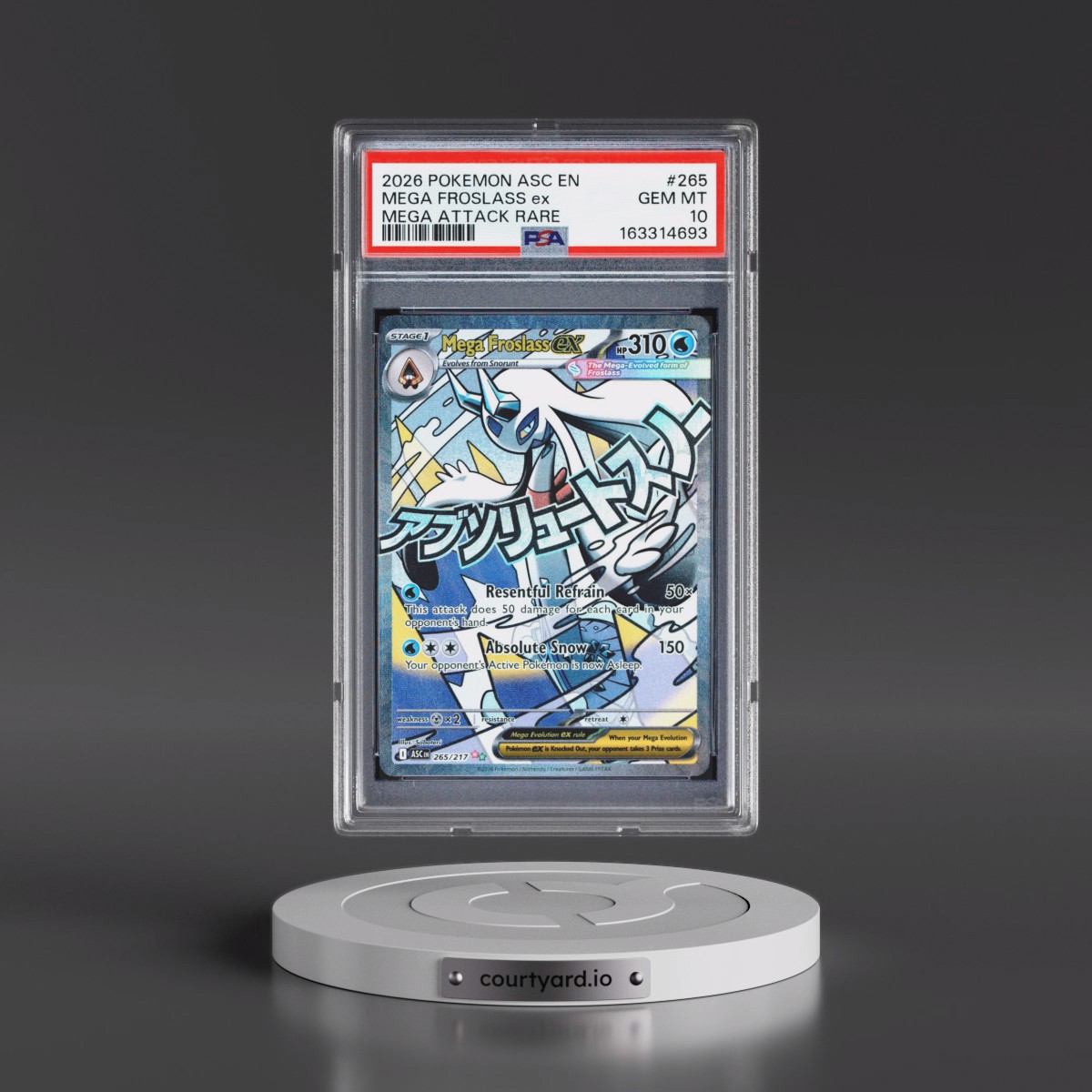 2026 Pokémon Asc EN-Ascended Heroes #265 Mega Froslass EX - Holo Mega Attack Rare (PSA 10 GEM MINT)