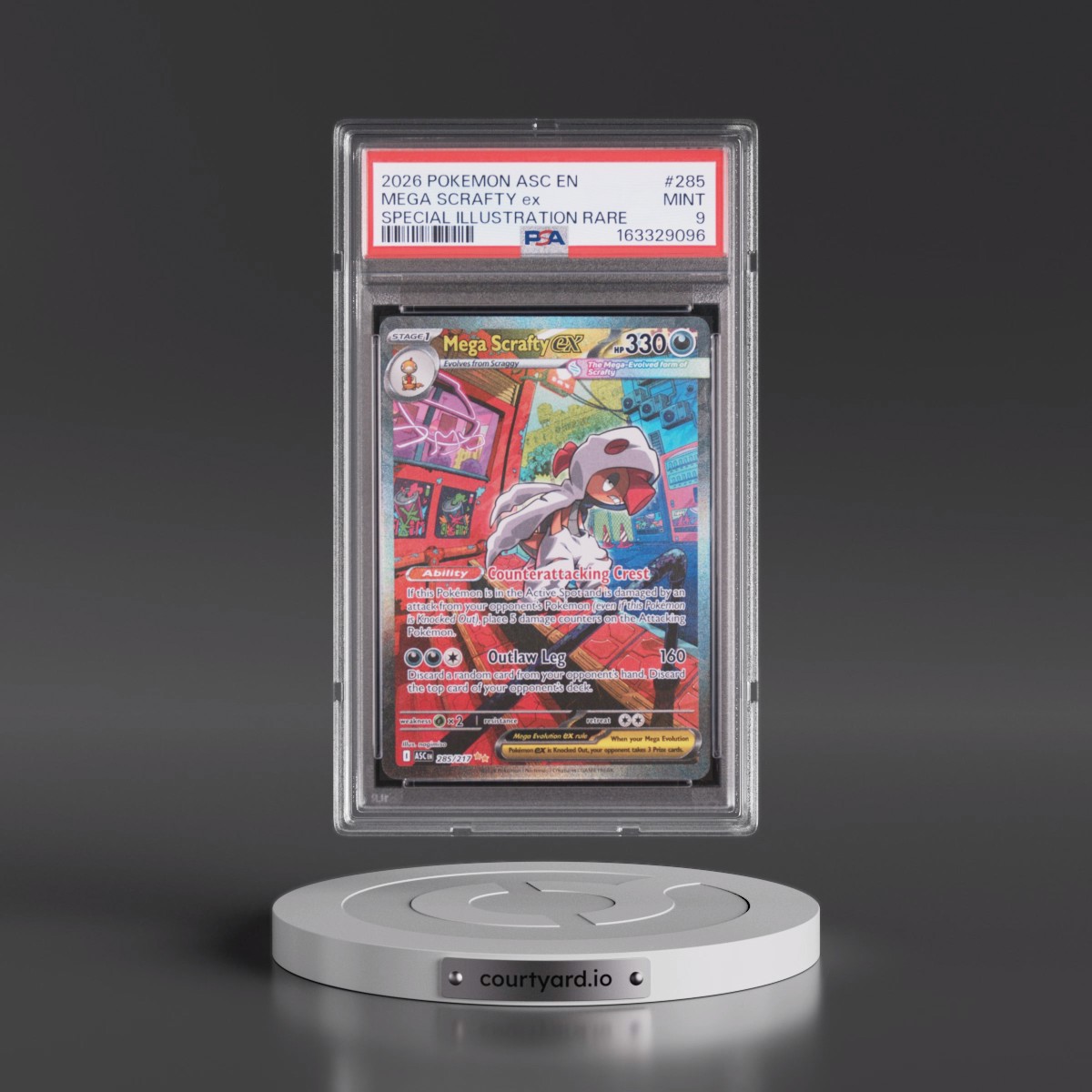 2026 Pokémon Asc EN-Ascended Heroes #285 Mega Scrafty EX - Holo Special Illustration Rare (PSA 9 MINT)