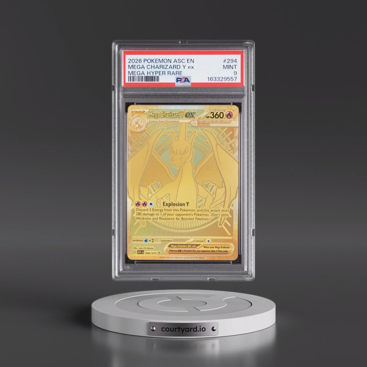 2026 Pokémon Asc EN-Ascended Heroes #294 Mega Charizard Y EX - Holo Mega Hyper Rare (PSA 9 MINT)