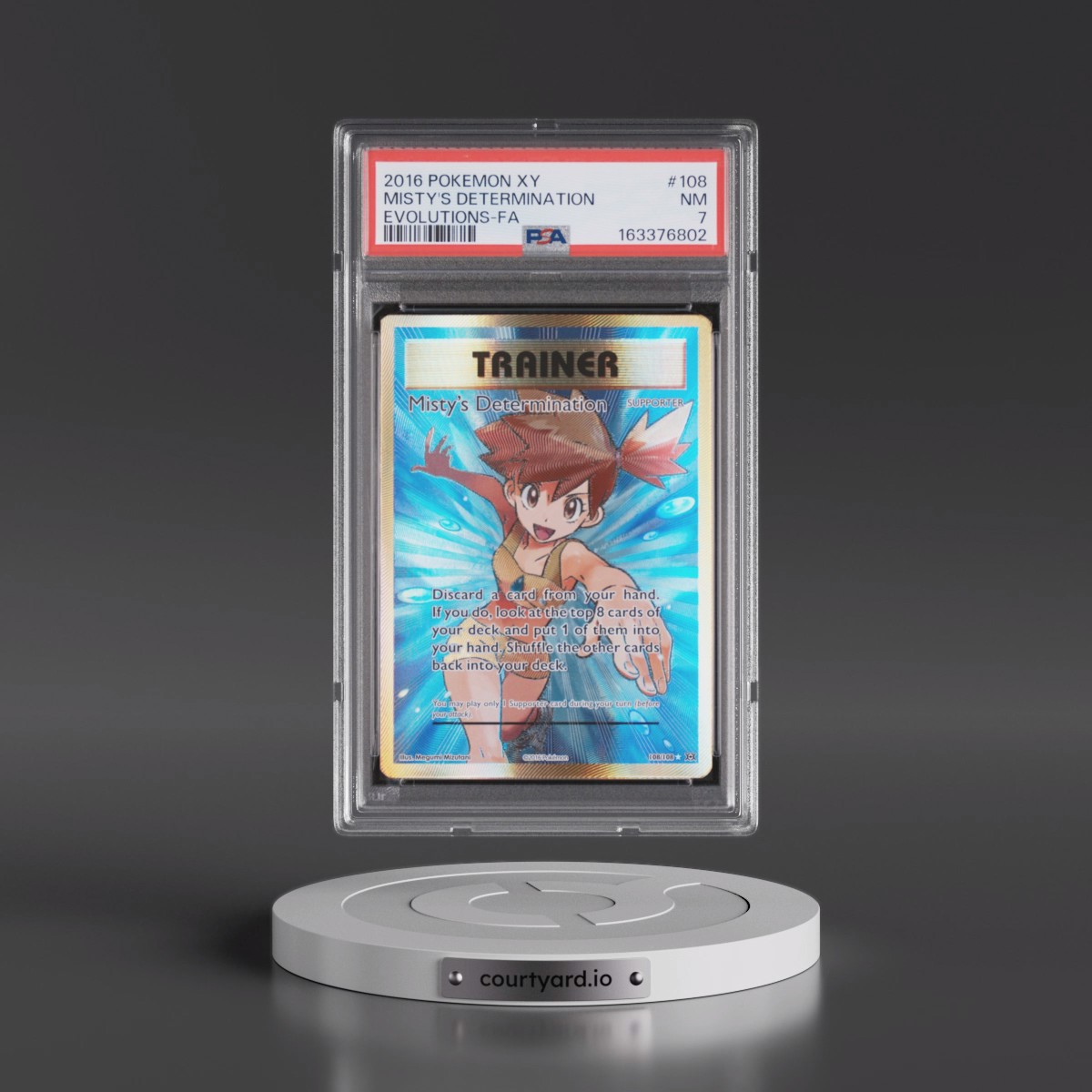 2016 Pokémon XY Evolutions #108 Misty's Determination - Full Art (PSA 7 NM)