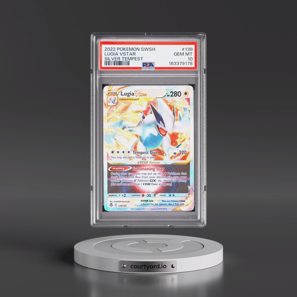 2022 Pokémon Sword & Shield Silver Tempest #139 Lugia Vstar (PSA 10 GEM MINT)