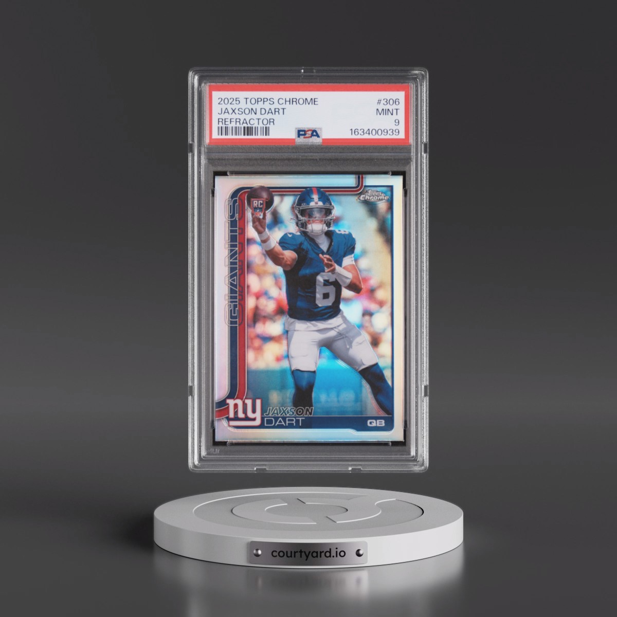 2025 Topps Chrome #306 Jaxson Dart - Refractor (PSA 9 MINT)