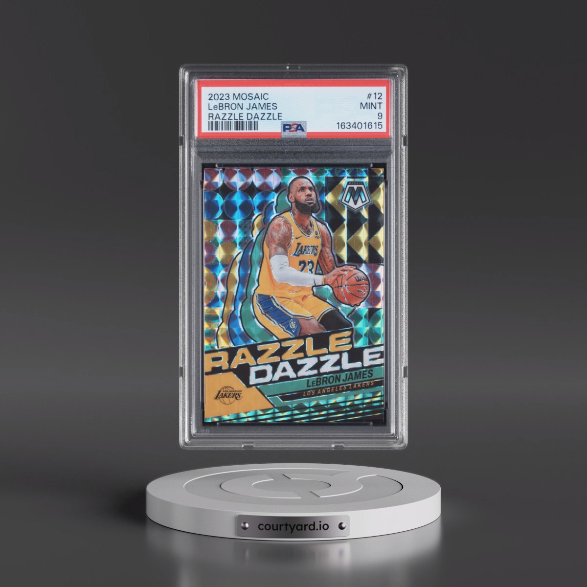 2023 Panini Mosaic Razzle Dazzle LeBron James #12 PSA 9