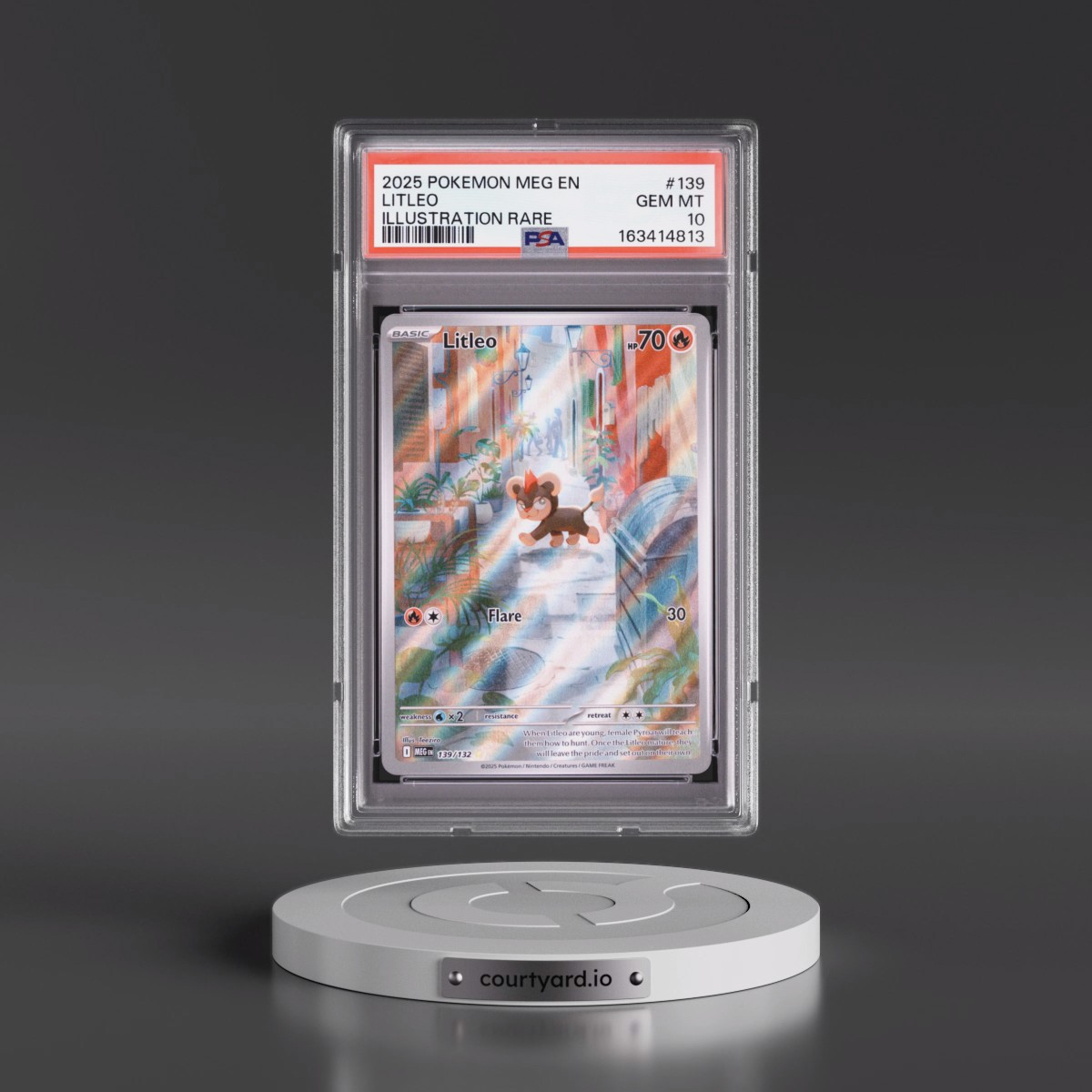 2025 Pokémon Meg EN-Mega Evolution #139 Litleo - Illustration Rare (PSA 10 GEM MINT)