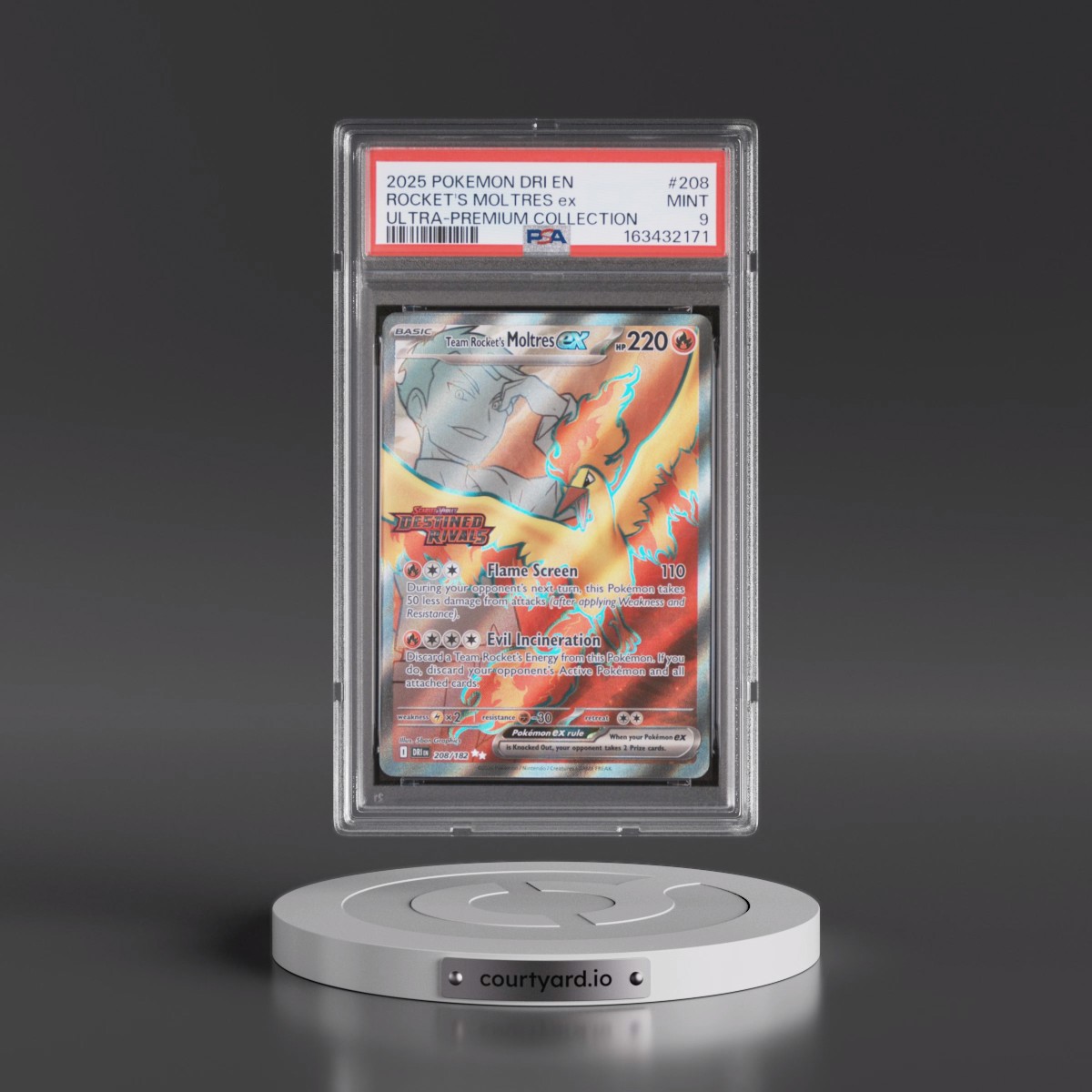 2025 Pokémon Dri EN-Destined Rivals #208 Team Rocket's Moltres EX - Holo Team Rocket's Moltres EX Ultra-Premium Collection (PSA 9 MINT)