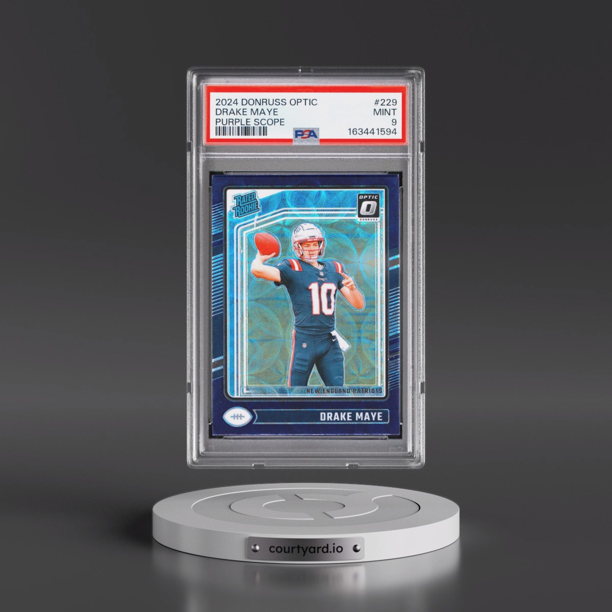 2024 Panini Donruss Optic #229 Drake Maye - Purple Scope (PSA 9 MINT)