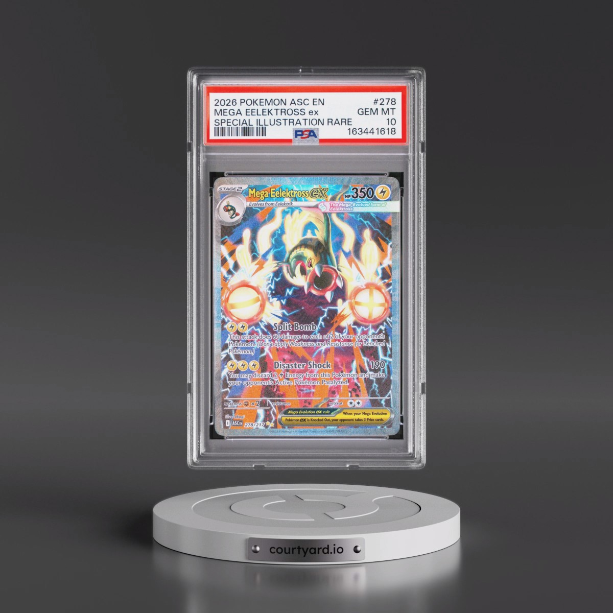2026 Pokémon Asc EN-Ascended Heroes #278 Mega Eelektross EX - Holo Special Illustration Rare (PSA 10 GEM MINT)