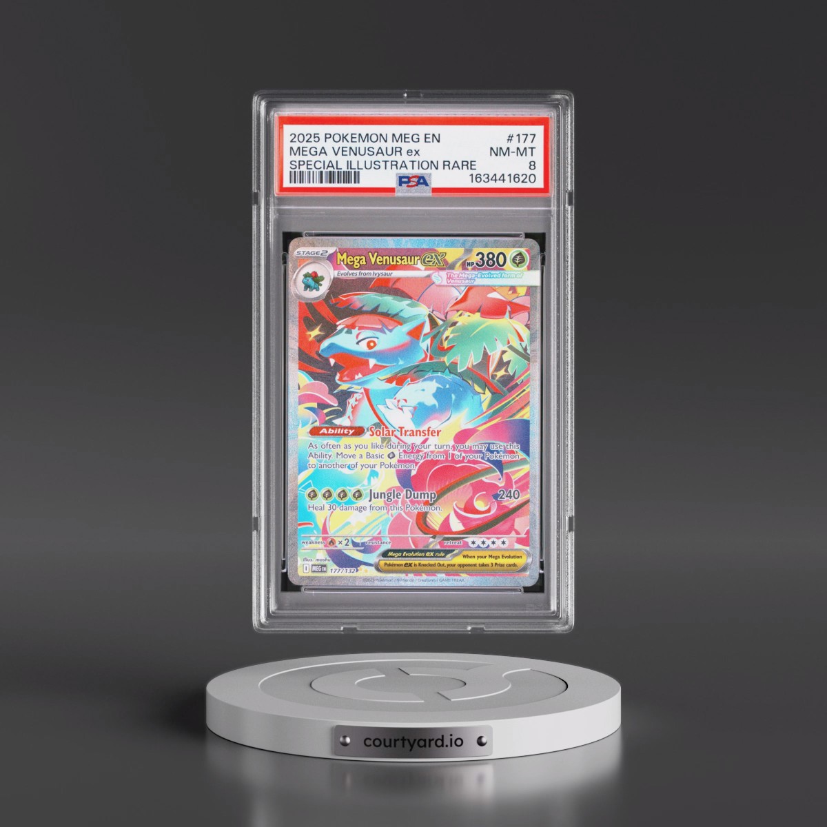 2025 Pokémon Meg EN-Mega Evolution #177 Mega Venusaur EX - Holo Special Illustration Rare (PSA 8 NM-MT)