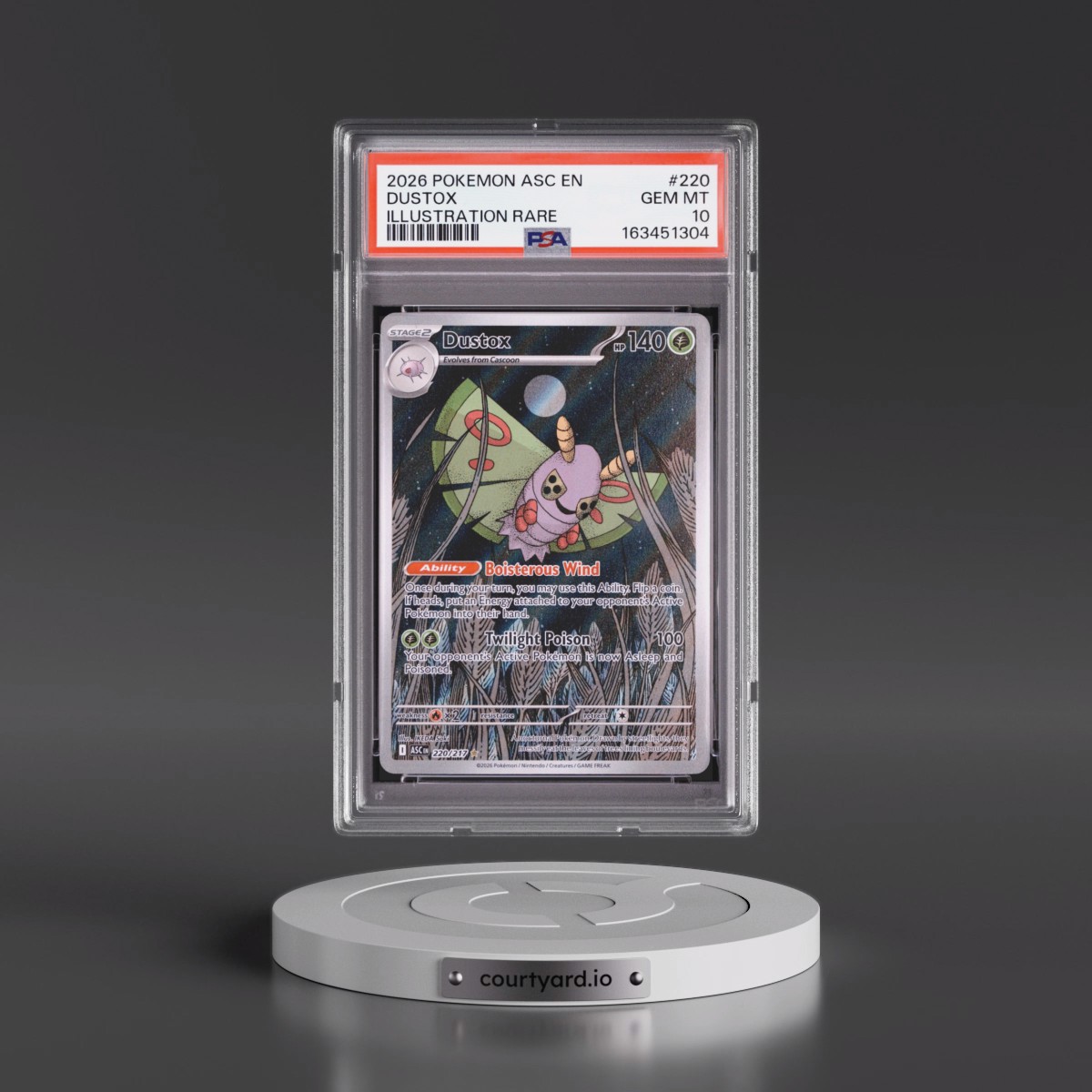 2026 Pokémon Asc EN-Ascended Heroes #220 Dustox - Illustration Rare (PSA 10 GEM MINT)