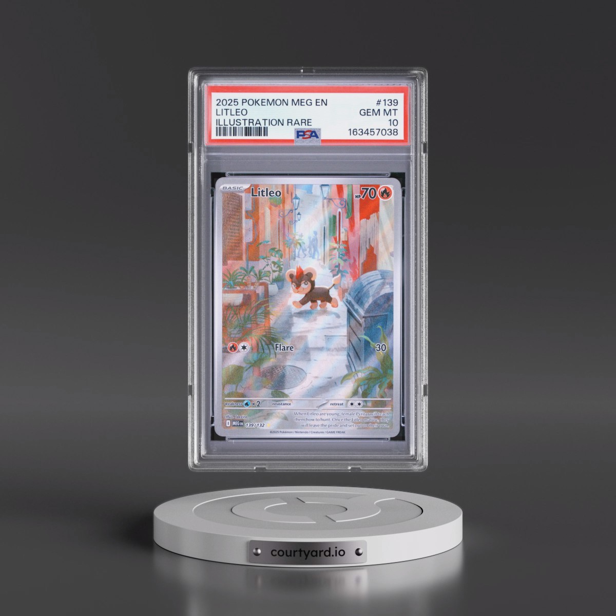 2025 Pokémon Meg EN-Mega Evolution #139 Litleo - Illustration Rare (PSA 10 GEM MINT)