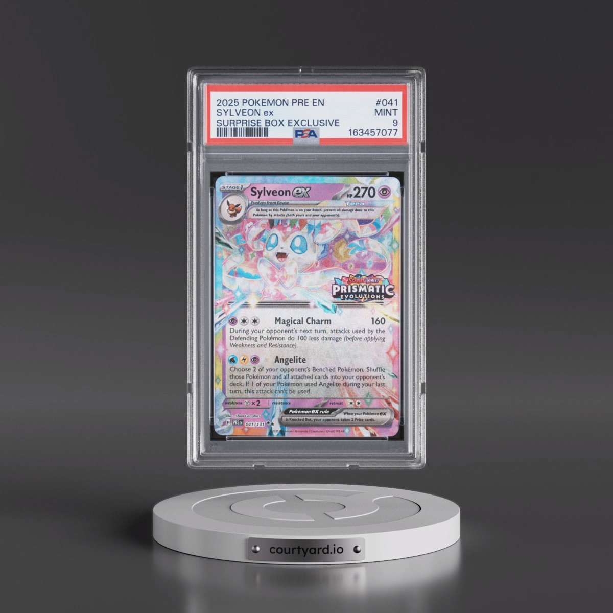 2025 Pokémon Pre EN-Prismatic Evolutions #041 Sylveon EX - Holo Surprise Box Exclusive (PSA 9 MINT)