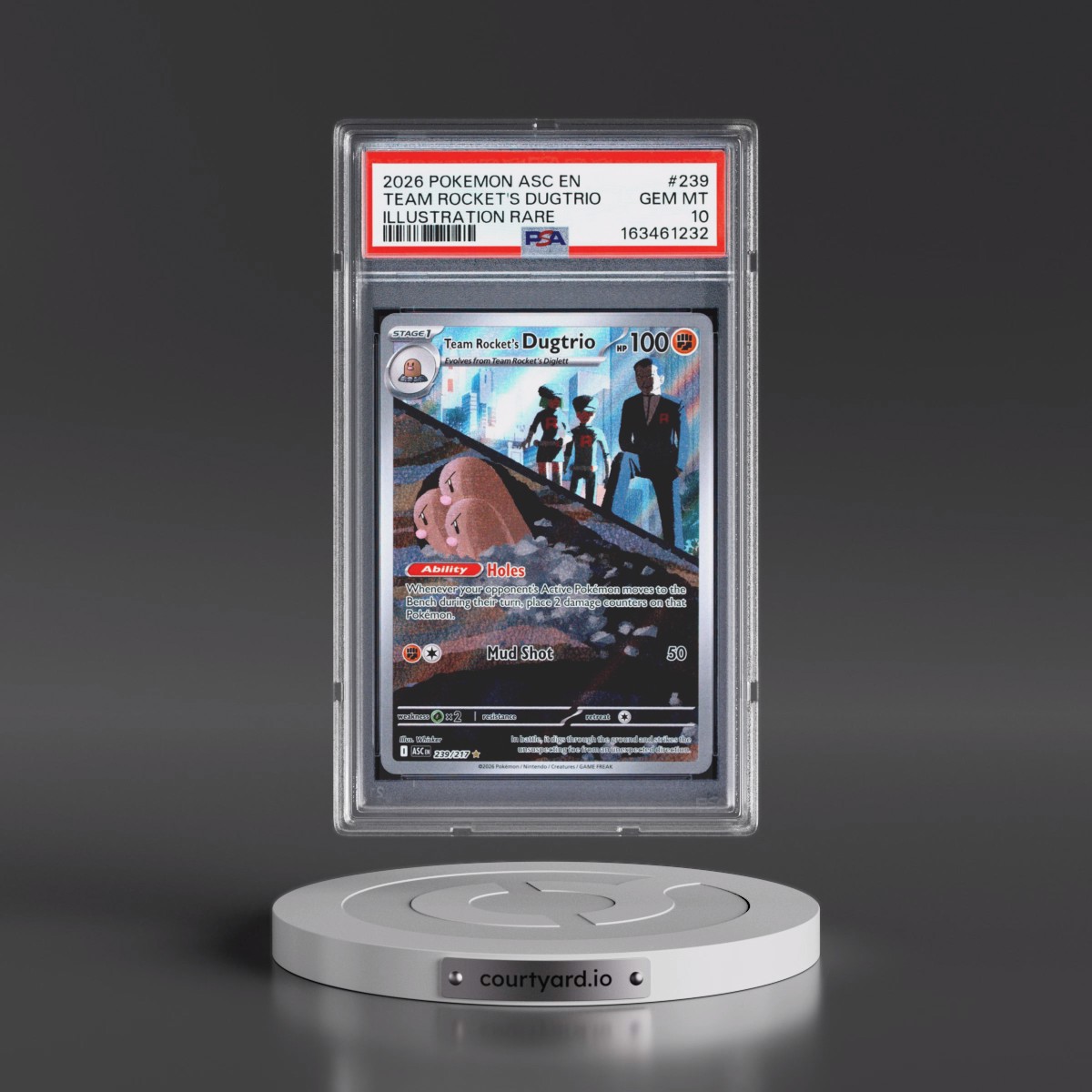 2026 Pokémon Asc EN-Ascended Heroes #239 Team Rocket's Dugtrio - Illustration Rare (PSA 10 GEM MINT)