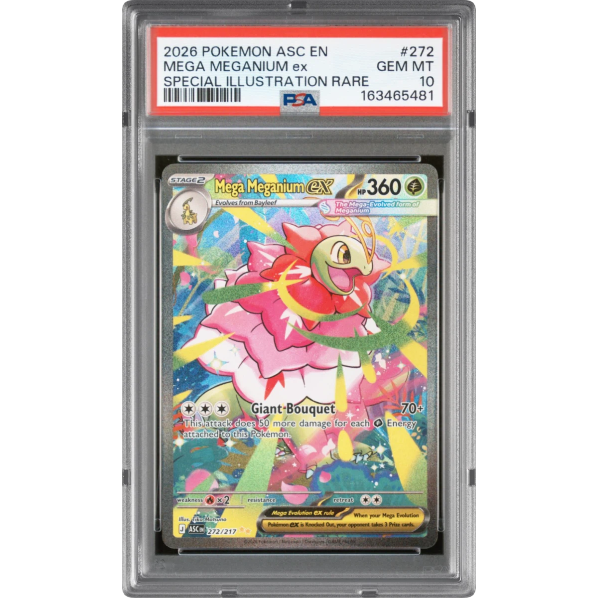 2026 Pokémon Asc EN-Ascended Heroes #272 Mega Meganium EX - Holo Special Illustration Rare (PSA 10 GEM MINT)