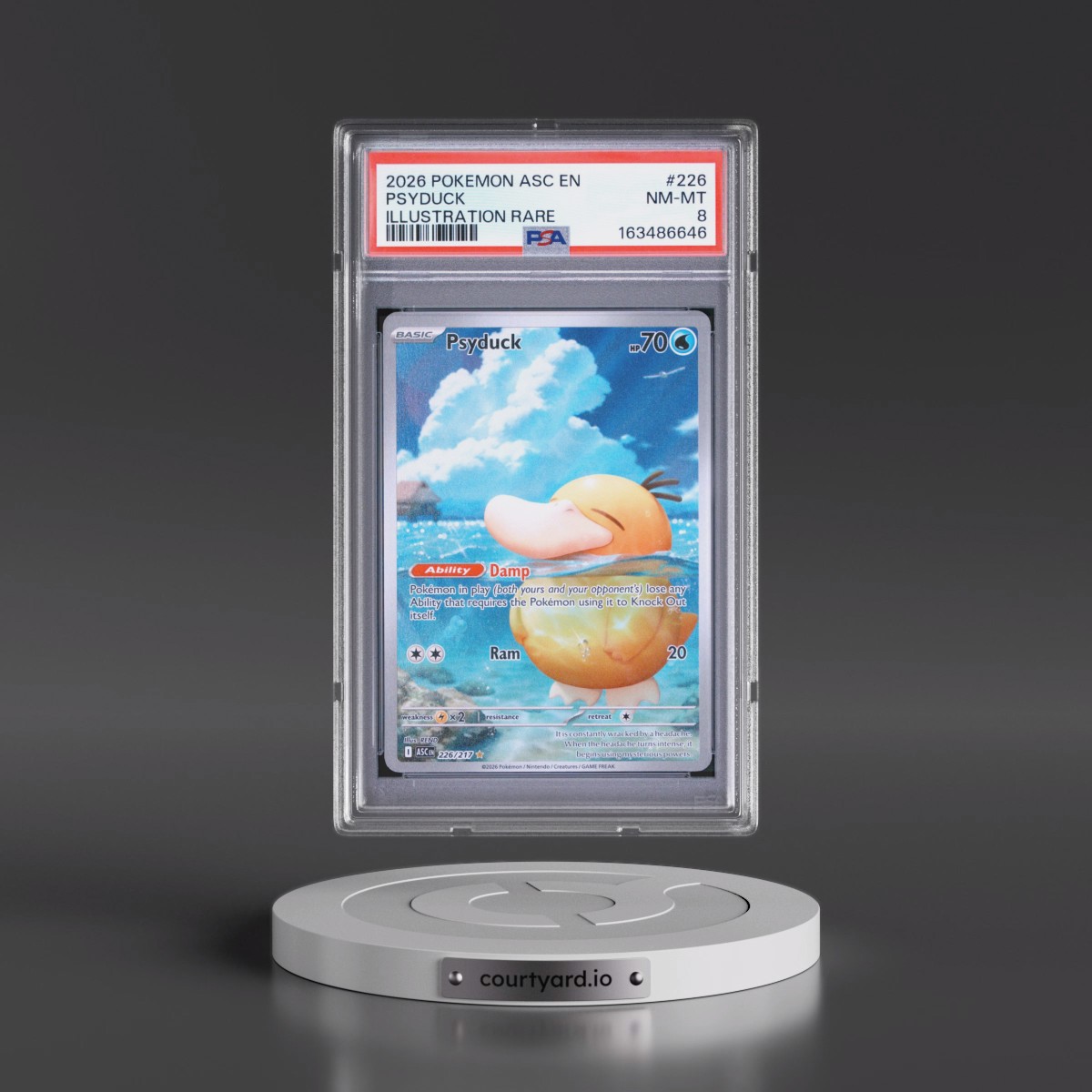 2026 Pokémon Asc EN-Ascended Heroes #226 Psyduck - Illustration Rare (PSA 8 NM-MT)