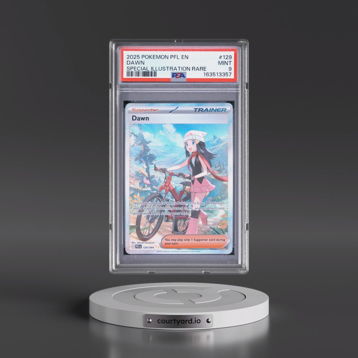 2025 Pokémon Pfl EN-Phantasmal Flames #129 Dawn - Special Illustration Rare (PSA 9 MINT)