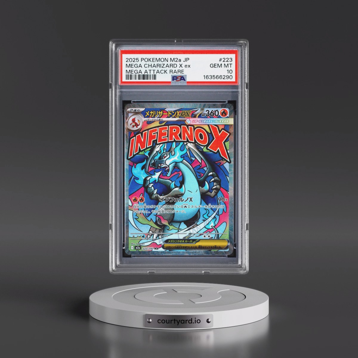 2025 Pokémon M2a-Mega Dream EX #223 Mega Charizard X EX - Holo Mega Attack Rare (PSA 10 GEM MINT)