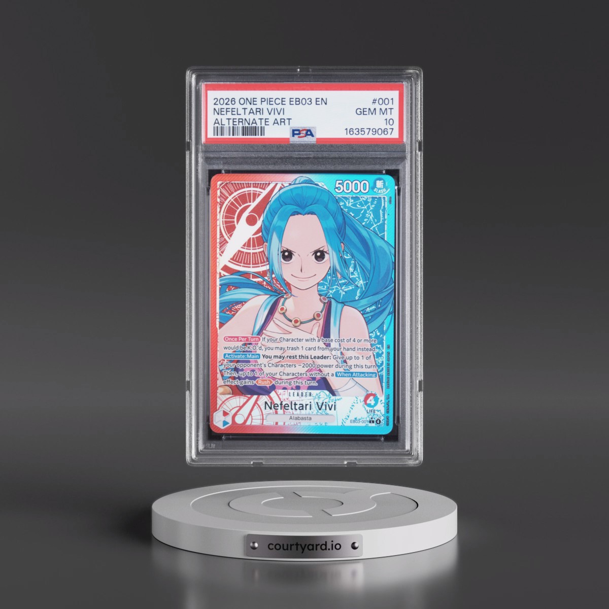 2026 One Piece EB03-Extra Booster -One Piece Heroines Edition #001 Nefeltari Vivi - Alternate Art (PSA 10 GEM MINT)