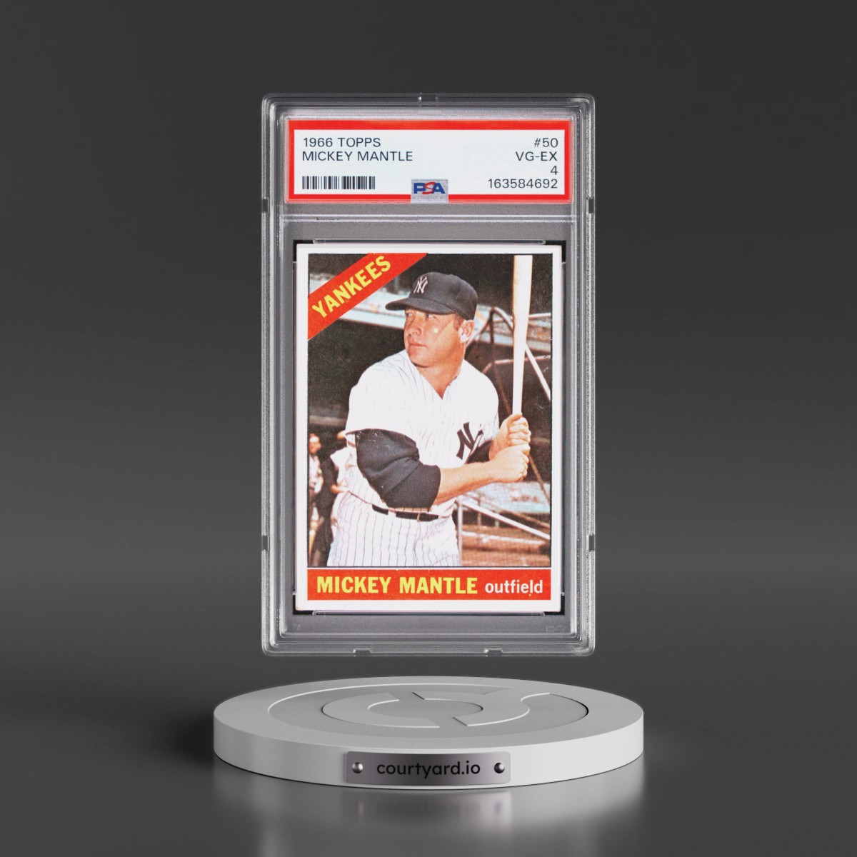 1966 Topps #50 Mickey Mantle (PSA 4 VG-EX)