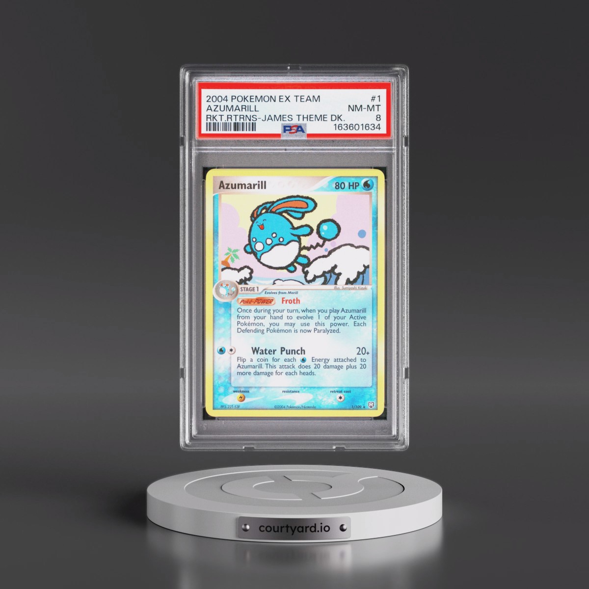 2004 Pokémon EX Team Rocket Returns #1 Azumarill - James Theme Deck (PSA 8 NM-MT)