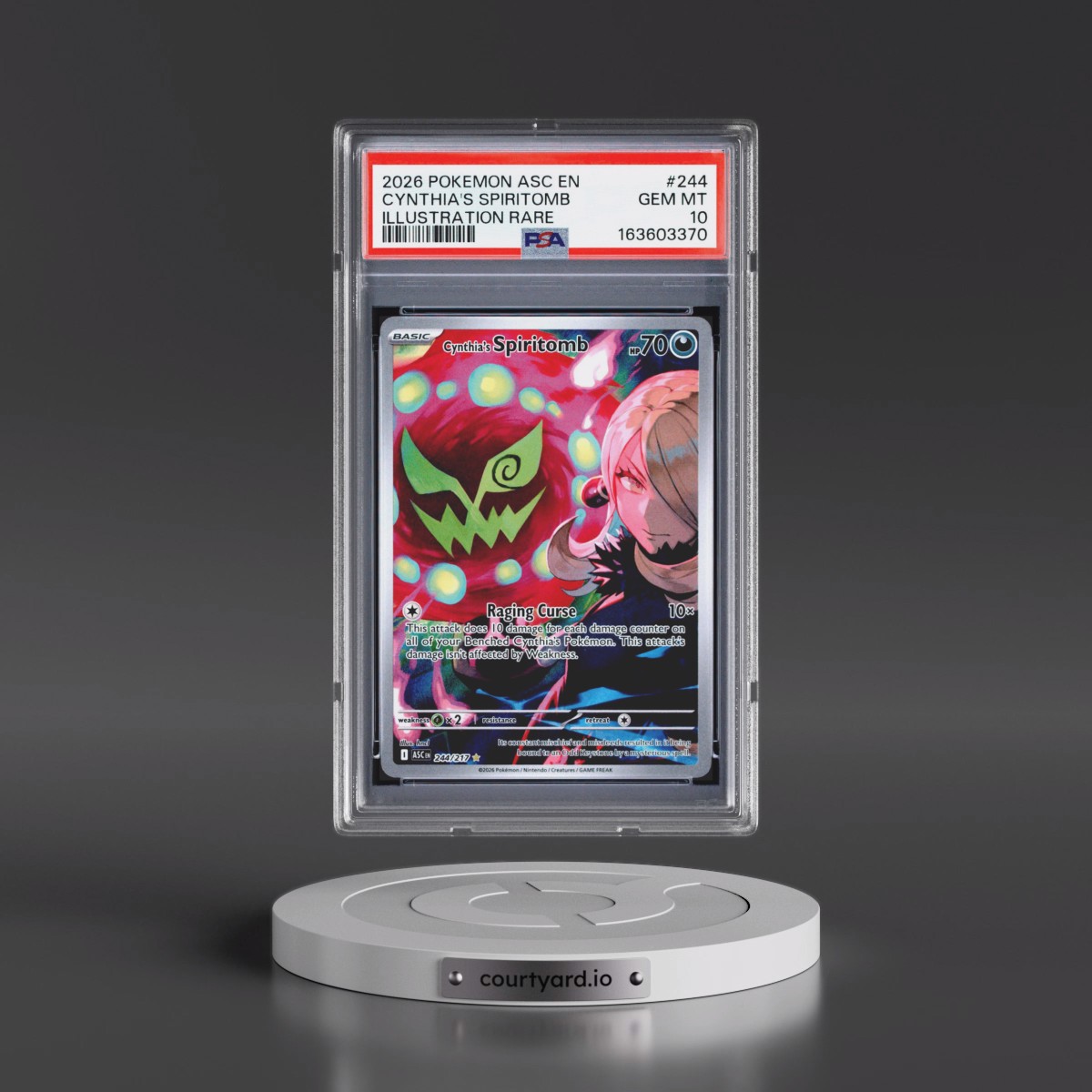 2026 Pokémon Asc EN-Ascended Heroes #244 Cynthia's Spiritomb - Illustration Rare (PSA 10 GEM MINT)