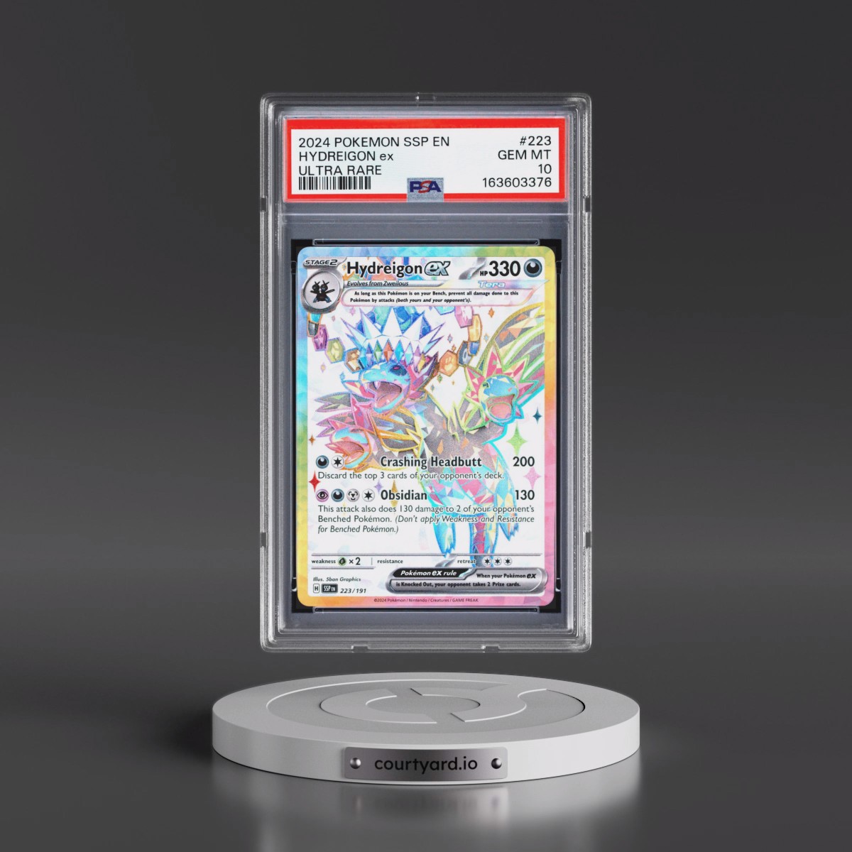 2024 Pokémon Ssp EN-Surging Sparks #223 Hydreigon EX - Holo Ultra Rare (PSA 10 GEM MINT)