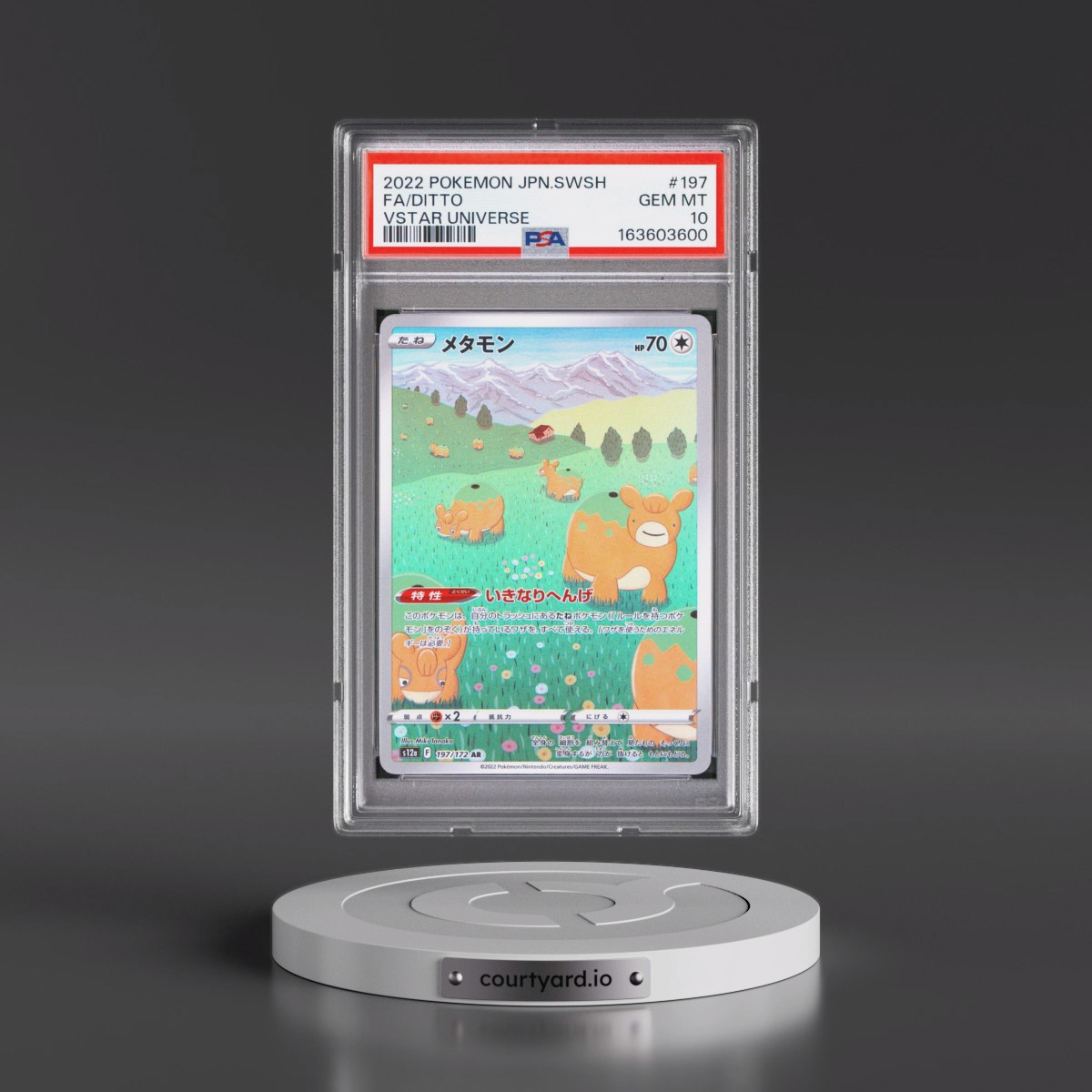 2022 Pokémon Sword & Shield Vstar Universe #197 Ditto - Full Art (PSA 10 GEM MINT)