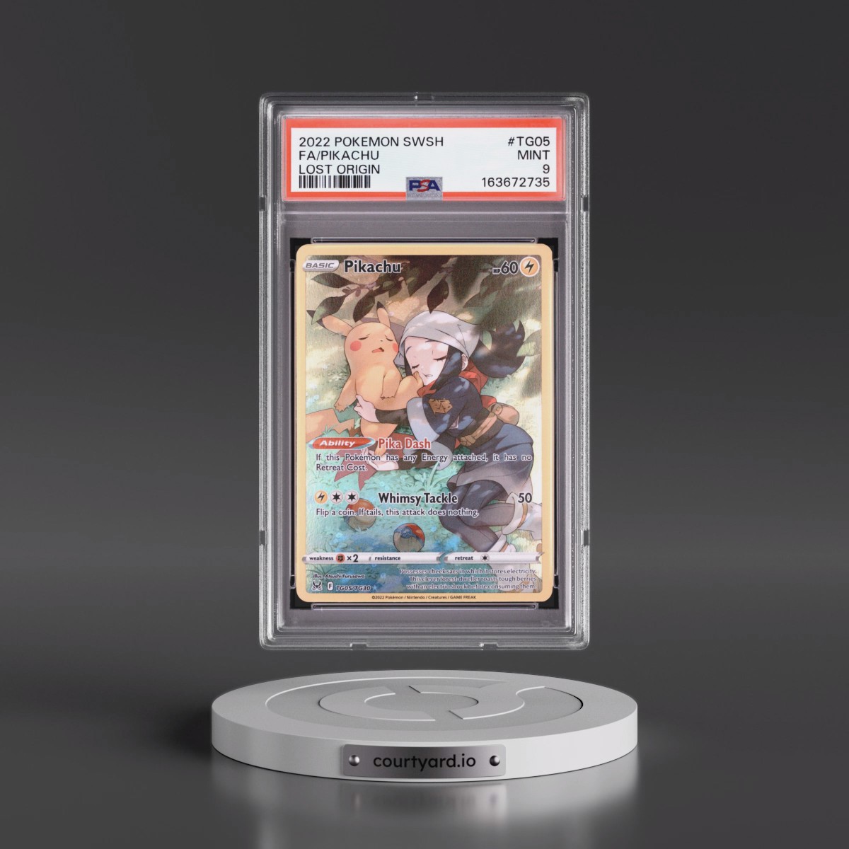 2022 Pokémon Sword & Shield Lost Origin #TG05 Pikachu - Full Art (PSA 9 MINT)