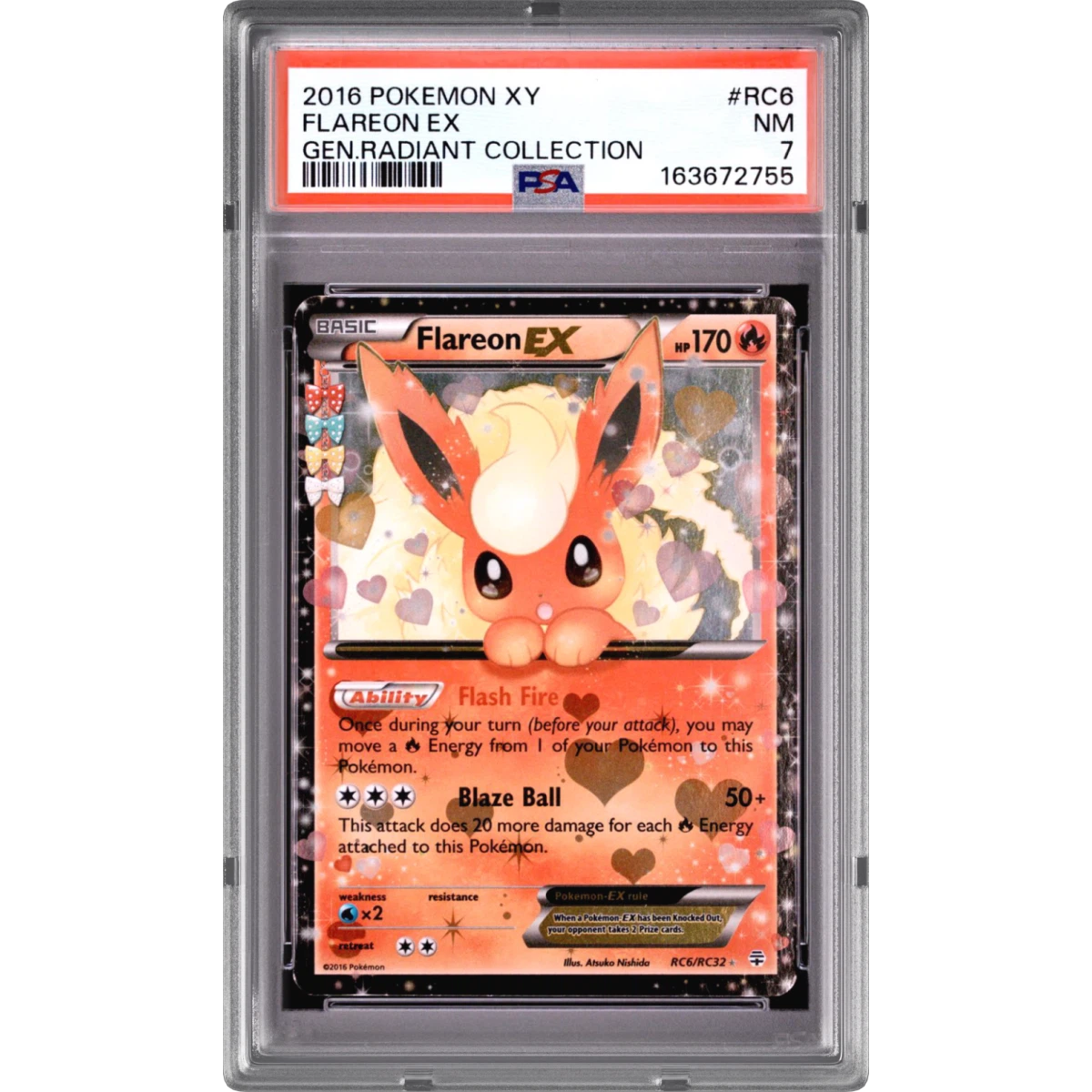 2016 Pokémon XY Generations Radiant Collection #RC6 Flareon EX - Holo (PSA 7 NM)