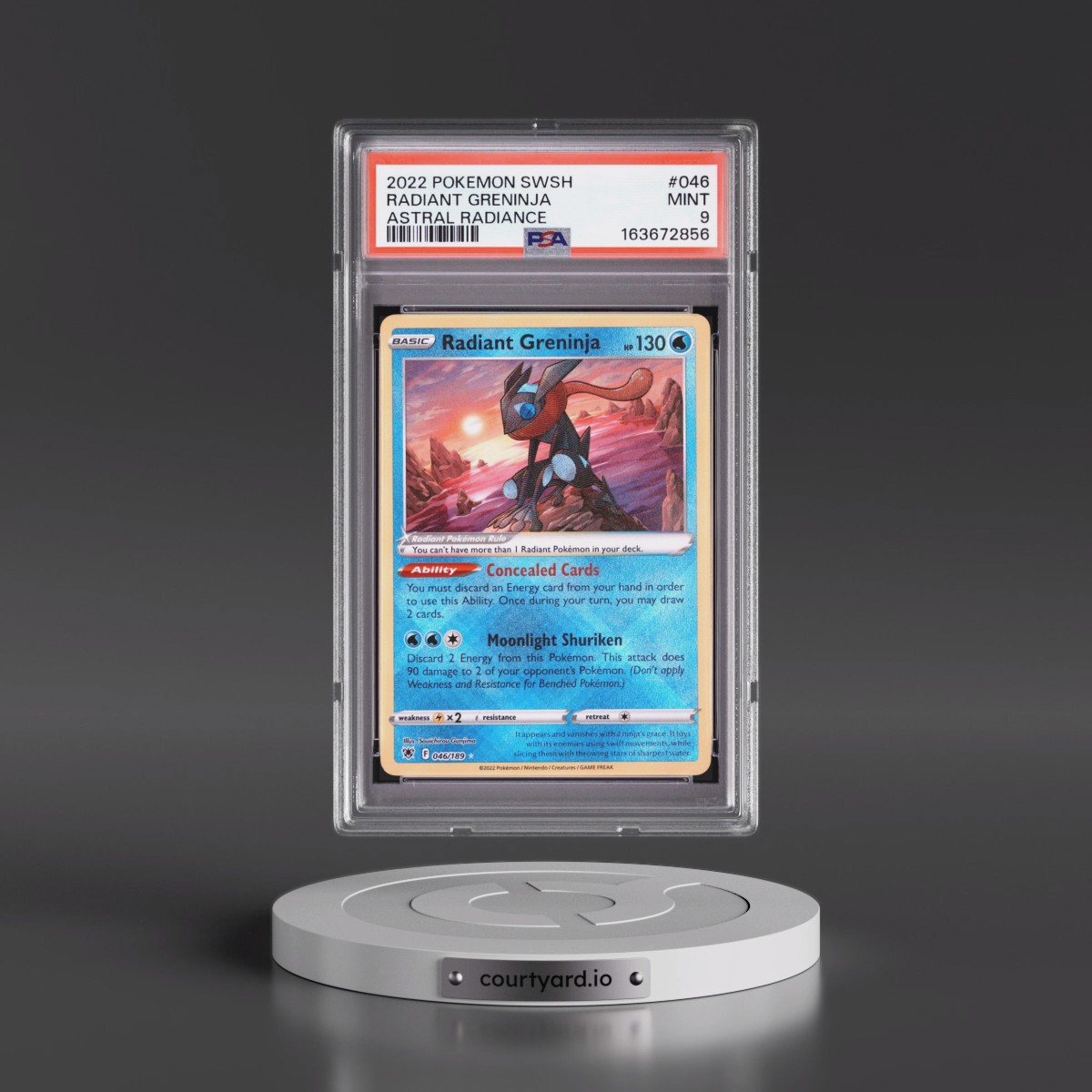 2022 Pokémon Sword & Shield Astral Radiance #046 Radiant Greninja - Holo (PSA 9 MINT)