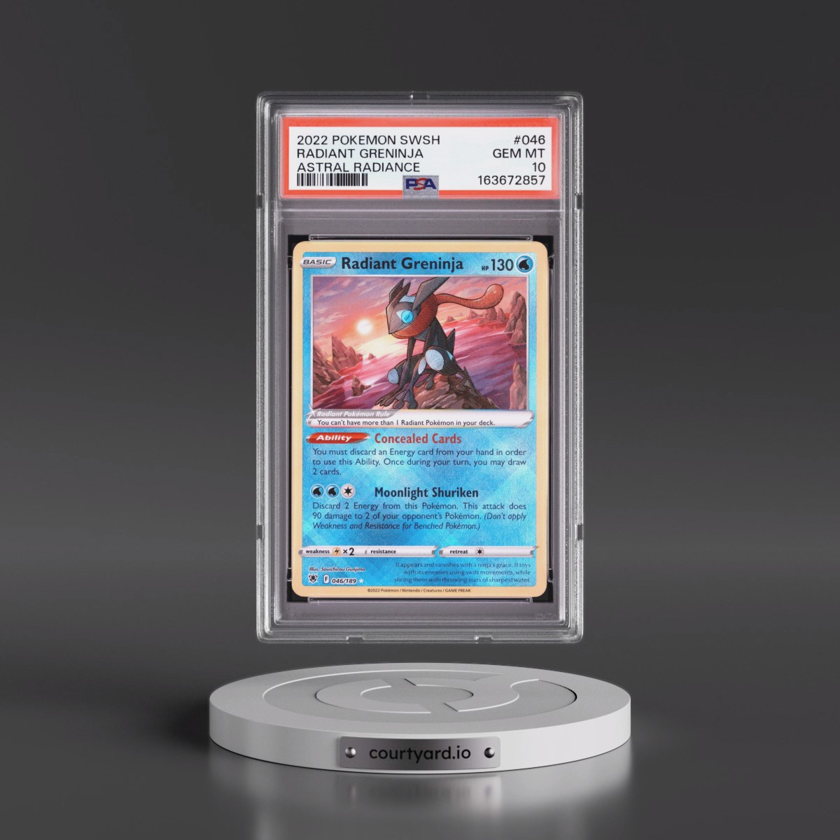 2022 Pokémon Sword & Shield Astral Radiance #046 Radiant Greninja - Holo (PSA 10 GEM MINT)