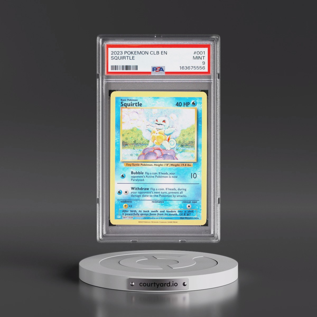 2023 Pokémon Clb-Trading Card Game Classic Blastoise & Suicune EX Deck #001 Squirtle (PSA 9 MINT)