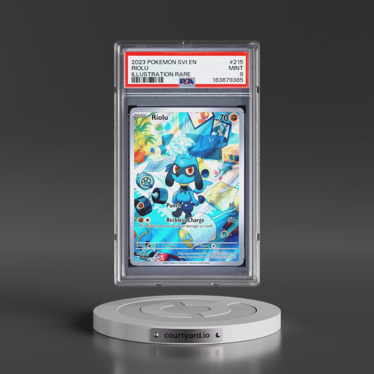 2023 Pokémon Svi EN-Scarlet & Violet #215 Riolu - Illustration Rare (PSA 9 MINT)
