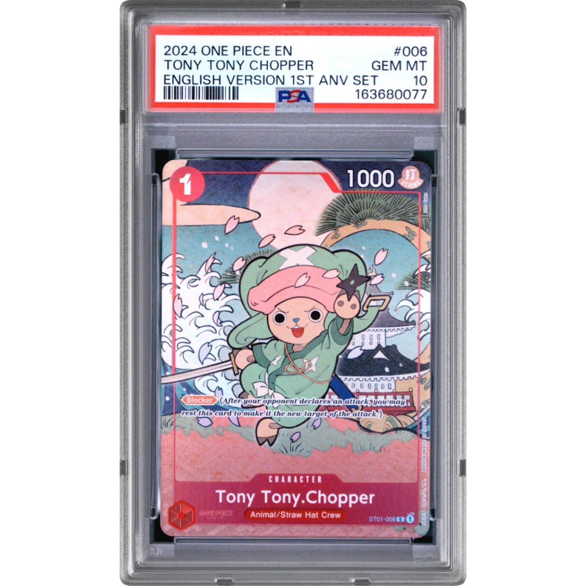 2024 One Piece English Version 1st Anniversary Set #006 Tony Tony Chopper, PSA 10